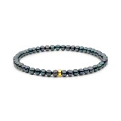 Bratara perle naturale negre si argint placat cu aur galben DiAmanti 252-30B-G